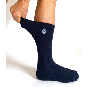 Vente en gros de chaussettes noir coton très souples diabétiques et jambes gonflées